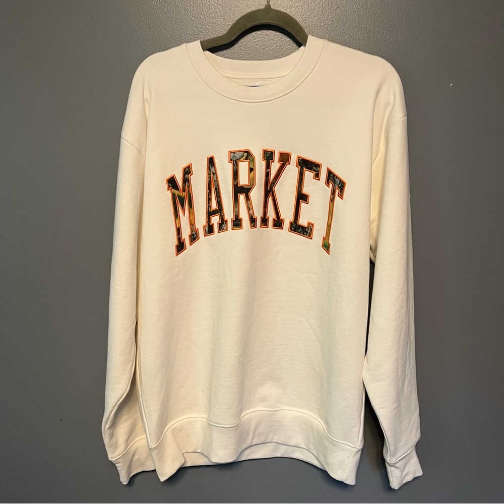 Brand New Mens Market Studios Fauxtree Camo Arch Crewneck Sweatshirt Size Medium